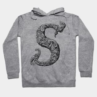 Vintage Initial Letter Lettering Alphabet S Hoodie